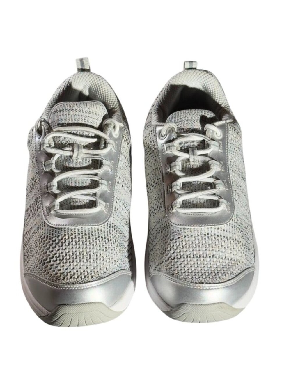 Orthofeet Womens Wide Fit Sneakers Size 12 D Silver/Gray Knit Mesh - Picture 3 of 11